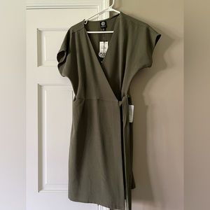 Army green wrap dress. New with tags